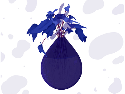 Sad Ivy blob blue illustration ivy plants procreate teardrop water