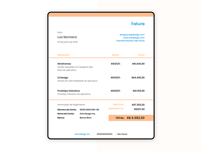 Invoice - Daily UI dailyui design ui