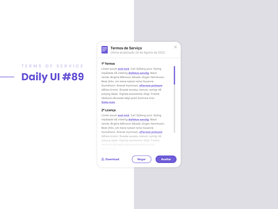 Terms of Service - Daily UI