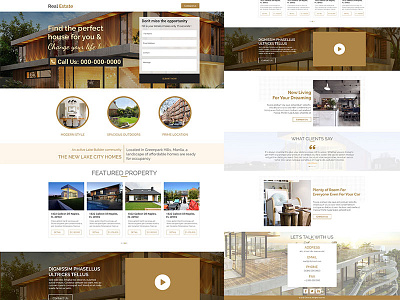 Real estate template real estate typography ui design