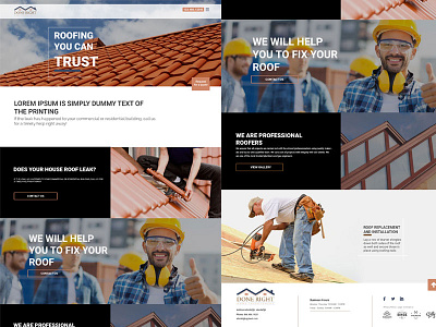 Done right home improvement roofing services typography ui design