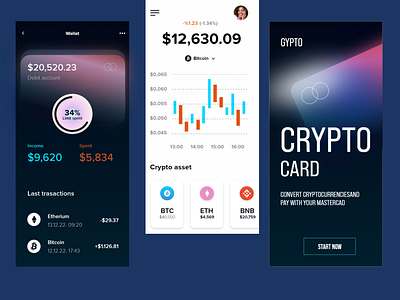 Crypto Card wallet app crypto design ui ux wallet