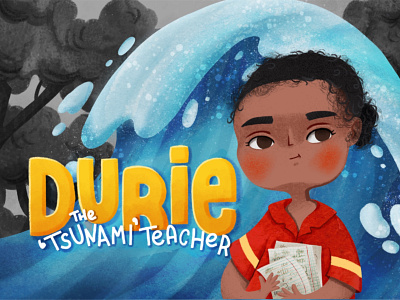 The ‘tsunami’ teacher book illustration character character design children book childrens illustration illustration lettering lettering design school teacher tsunami