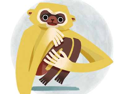 Cute gibbon animal animals character design children illustrations cute illustration flat flat art flat design flat illustration gibbon illustration illustrations monkey