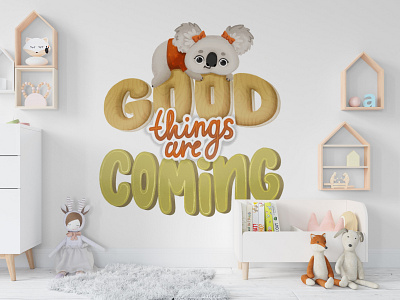 Lettering Design of children’s room children decor children design children home design children letters children room children sticker children writing childrens illustration illustration koala lettering lettering home room sticker wall wall design words