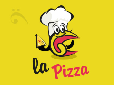 La Pizza character design logo note pizza sound