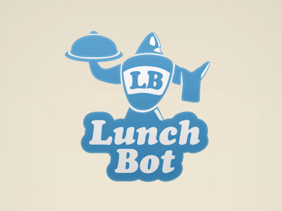 LunchBot logo character delivery fast food food logo