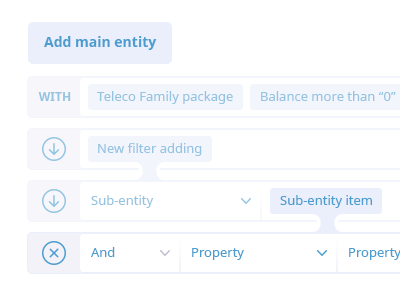 Up to 3rd level entity filter entity filter limits pin search smart sub entity tag