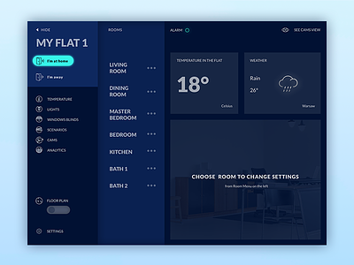 Home System starting screen dashboard design product smart solutions ui ux