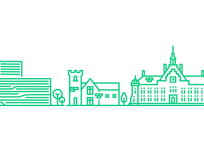 Umeå skyline 💚 architecture city debute house houses icon illustration monoline outline skyline sweden umeå