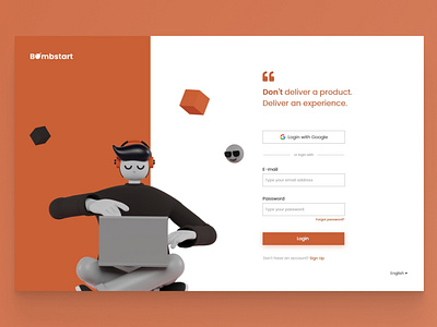 Login Exploration 🔑 3d branding design illustration login minimal ui web website xd