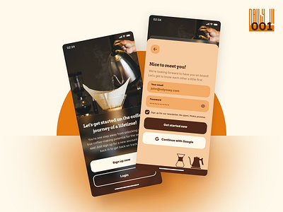 My Coffee Shop | Daily UI Challenge 001 (Sign up screen) authentication challenge dailyui dailyuichallenge glass ios mobile signup ui ux
