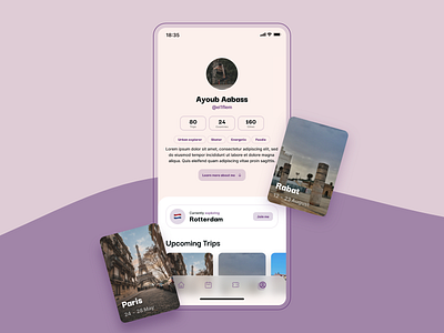 Trip sharing app | Daily UI Challenge 006 (Profile) app dailyui day6 design graphic design planner profile travel trip ui