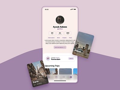 Trip sharing app | Daily UI Challenge 006 (Profile)