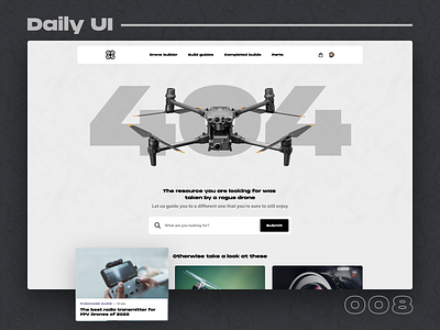 Drone builder | Daily UI Challenge 008 (404) 404 content dailyui day8 design drone ecommerce graphic design minimal ui ux website