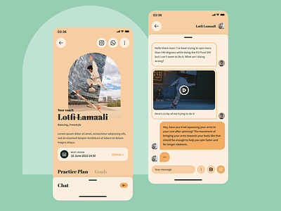 My Longboard Coach | Daily UI Challenge 013 (Chat) 013 app chat coaching dailyui design graphic design ios longboard mellow pastel skate ui ux