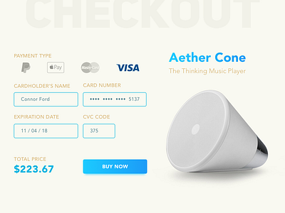 Daily UI 002 - Checkout card checkout daily dailyui ecommerce payment shop ui ux