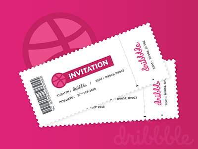 2 Dribbble Invite 2x invite draft dribbble grabtheopportunity invitations invite shoot tickets