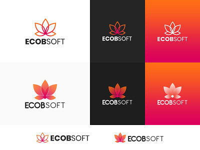 Ecobsoft Logo Design branding design classy logo corporate logo design flower logo illustration logo logo design lotus logo vector