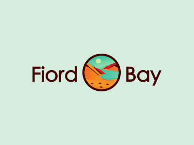 Fiord Logo blue branding camp cloud design egypt fiordbay logo mountain sea sky sun