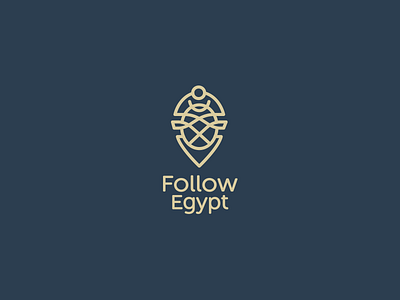 Follow Egypt concept design emblem faces fun graphic lines logo minimal simple