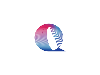 Quantum Logo blend brand gradient lines logo solution web wip