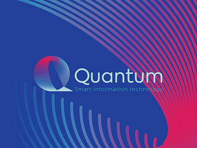 Quantum Logo blending brand design gradient logo online security smart software technology web