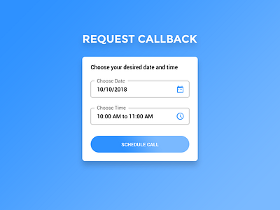 Request Callback app call callback card choose date date picker design dribbble mobile popup request schedule time time picker ui