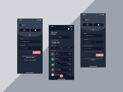 Financial App design mobile ui