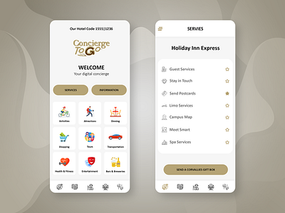 Concierge To Go app branding design flat mobile app design mobile ui ui ux