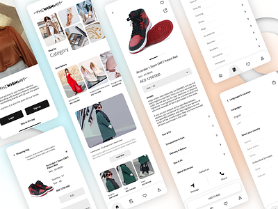 Retail App - The Wish List app application design branding brands classic design luxurious minimal mobile app design mobile ui ui user experience user interaction user interface ux