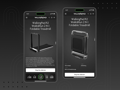 WalkingPad Smart Treadmill android clean illustration ios landing minimal mobile app design modern product design running treadmill user experience user interaction user interface walking