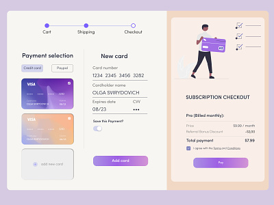 Pay screen (Daily UI) checkout daily design desktop figma illustration page pay ui ux vector