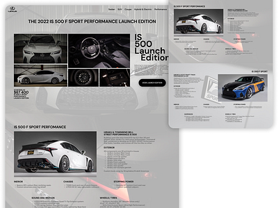 Website Design: Lexus IS500 Launch Edition landing page branding daily ui ecommerse figma graphic design lexus online shop ui uiux uxui web design website website design