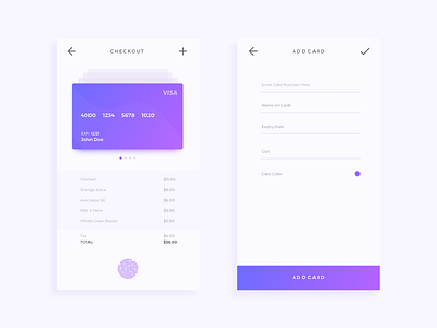Daily UI Challenge #002 — Credit Card Checkout 002 challenge checkout dailyui interaction design minimal purple simple ui user interface design ux