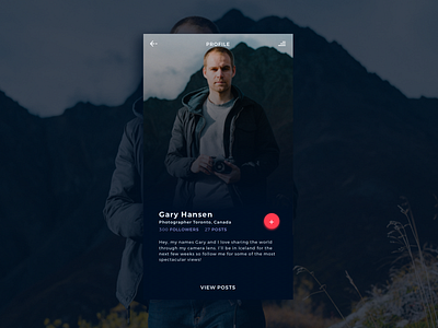 Daily UI Challenge #006 — Profile Page