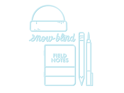 Snowblind design hat icon illustration notebook pencil snow vector