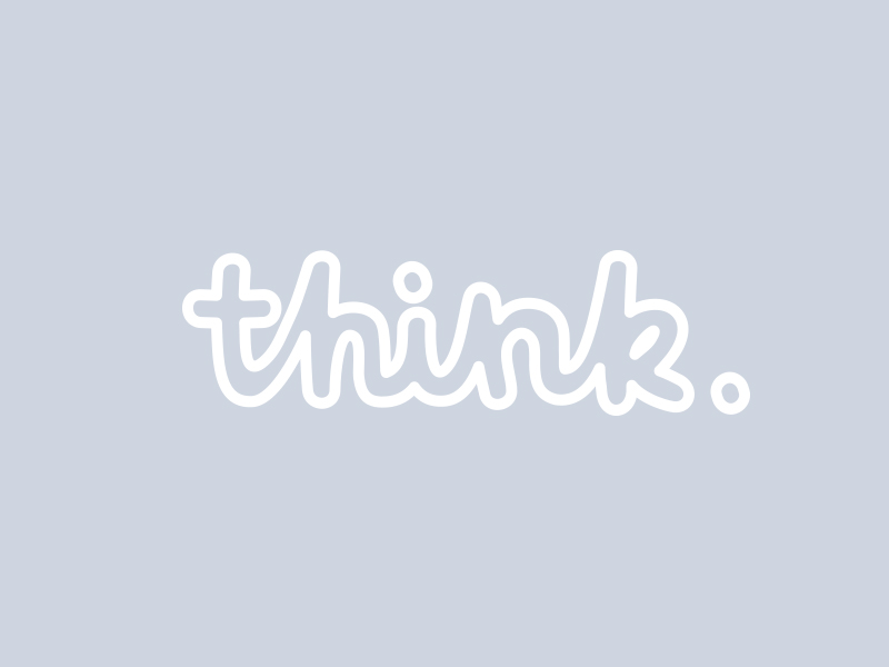 think three gif hand writing lettering logotype loop pastel think