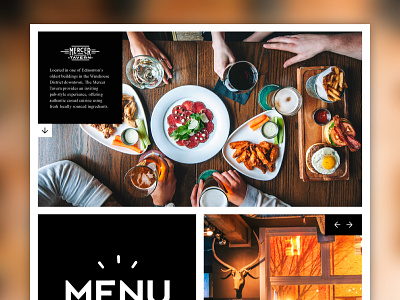 Mercer Tavern Website homepage onepager type website