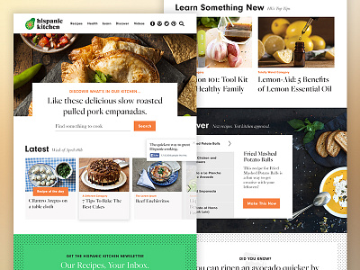 Hispanic Kitchen editorial food recipes ui ux web