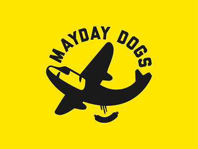 Mayday Dogs airplane brand hotdogs icon identity logo plane steak tube