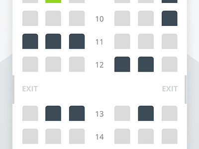 Flight Seat Selection Mobile View by Shaun Brandt for Versett on Dribbble