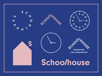 Coffee Roasting Brand Concepts branding clock house icon identity logo school schoolhouse type