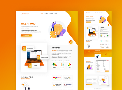 AKSAFUND landing page ui ux web design