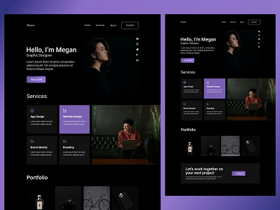 Portfolio Landing Page app branding design graphic design illustration landign page logo portfolio typography ui ux web design website