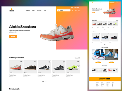 Shoes Website Design branding design graphic design illustration logo typography ui ux website design