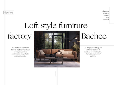 Loft style furniture factory concept concept design factory furniture landing landing page loft ui ux web web design