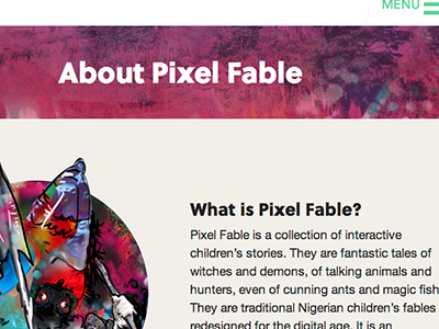 Pixel Fable about page about page nigeria pixel fable story