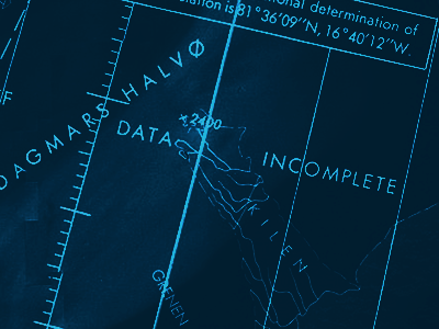 Data Incomplete blue chart nautical