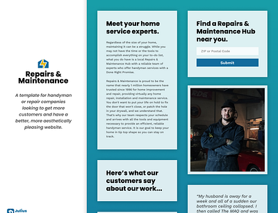 Repairs & Maintenance (template) branding ui ux web design